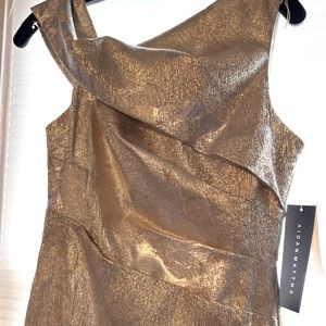 Designer Aidan Mattox size 2 formal Long Metallic dress.